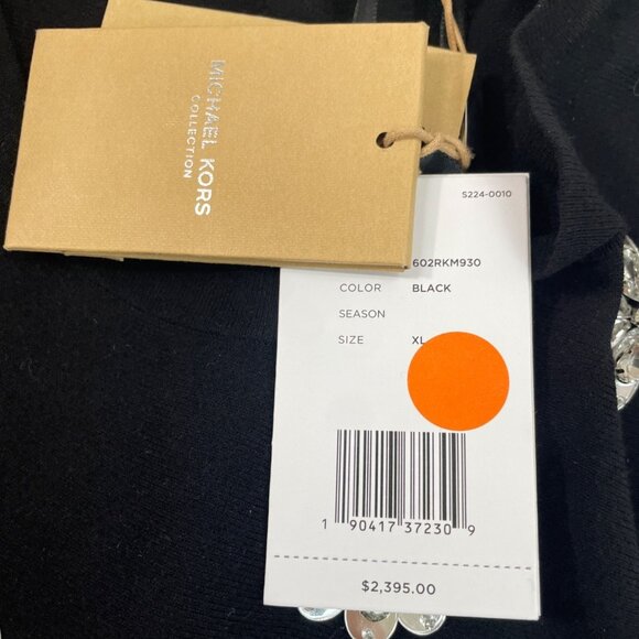 Michael Kors Black Sleeveless Rhinestone Embellished A-Line Dress XL - New - Picture 7 of 8